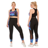Women Plus Size Yoga Clothes High Waist Squat Proof Legging Gym Set