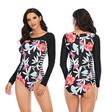 Women's Swimwear One Piece Bathing Suit Rash Guard Zipper Swimsuit