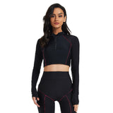 Swimsuits for Women Long Sleeve Crop Top Boyleg Rash Guard