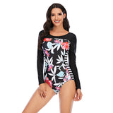 Women's Swimwear One Piece Bathing Suit Rash Guard Zipper Swimsuit