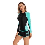 Long Sleeve Two Piece Surfing Swimsuits for Women