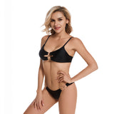 Women's O-Ring String Bikini Swimsuit Cheeky Thong Bikini Set Two Pieces Bathing Suit