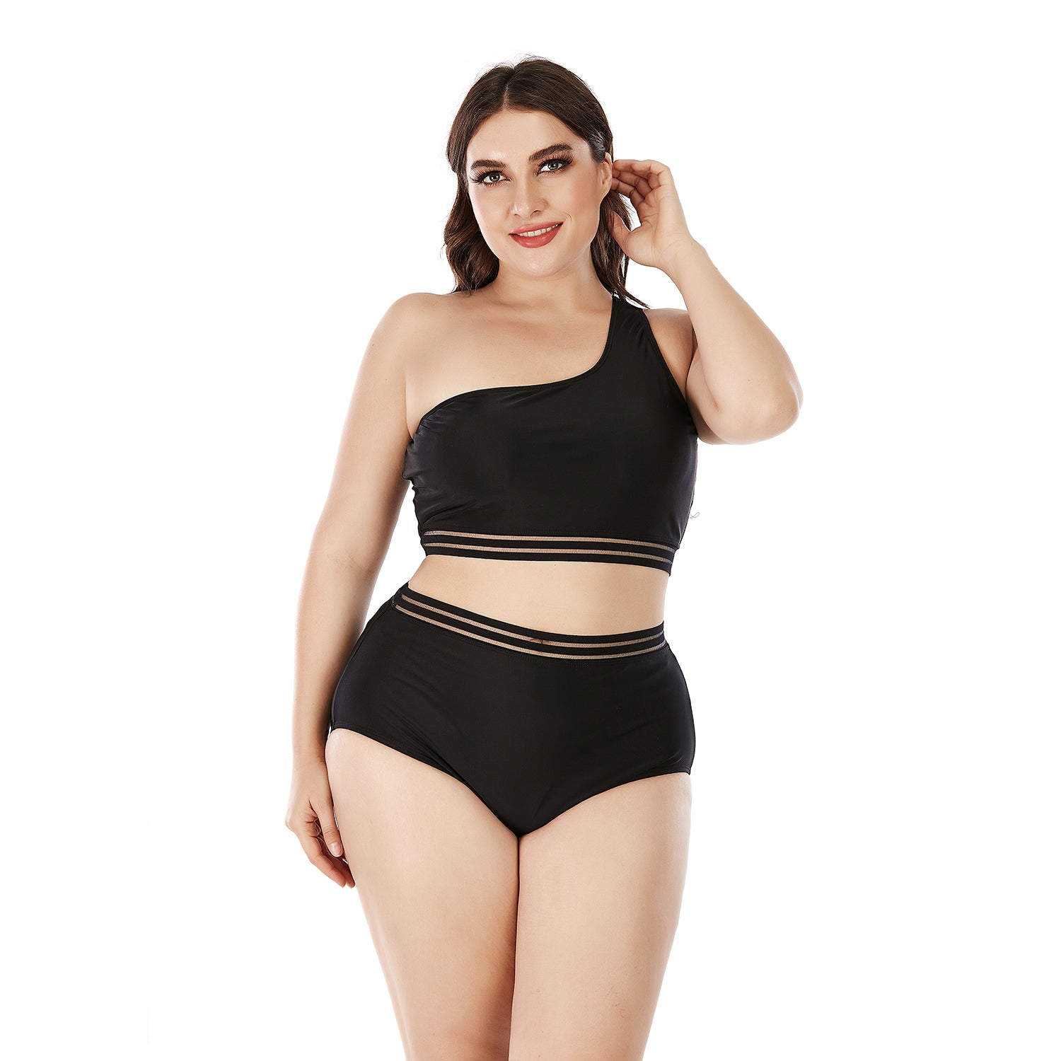 Women Plus Size Two Piece Bikini Swimsuit High Waisted Bathing Suit