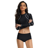Long Sleeve Swimsuit for Women Crop Top Rash Guard