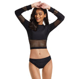 Rash Guard for Women Long Sleeve Crop Top Swimsuit