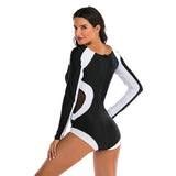 Women's Swimwear One Piece Bathing Suit Rash Guard Zipper Swimsuit
