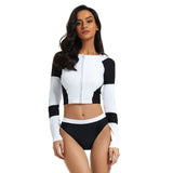 Long Sleeve Surfing Suit for Women Zipper Swimsuit
