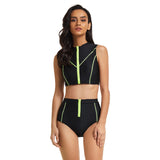 Women's Swimsuits Sleeveless Surf Suit Crop Top Swimming Shirt