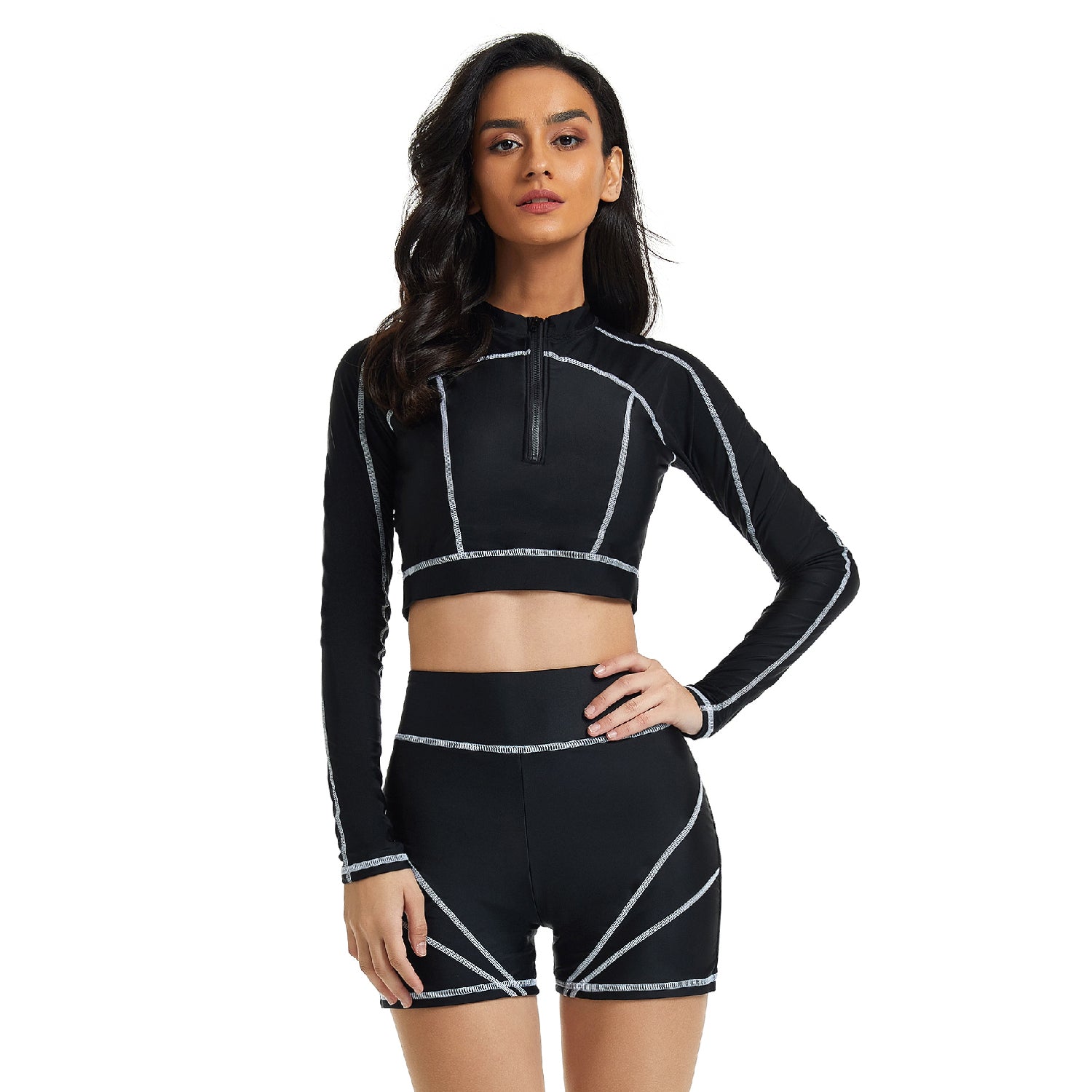 Women Long Sleeve Swimming Suit Sun Protection Beachwear