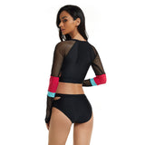 Women's Long Sleeve Swimsuits Cropped Rash Guard