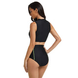 Women's Swimsuits Sleeveless Surf Suit Crop Top Swimming Shirt