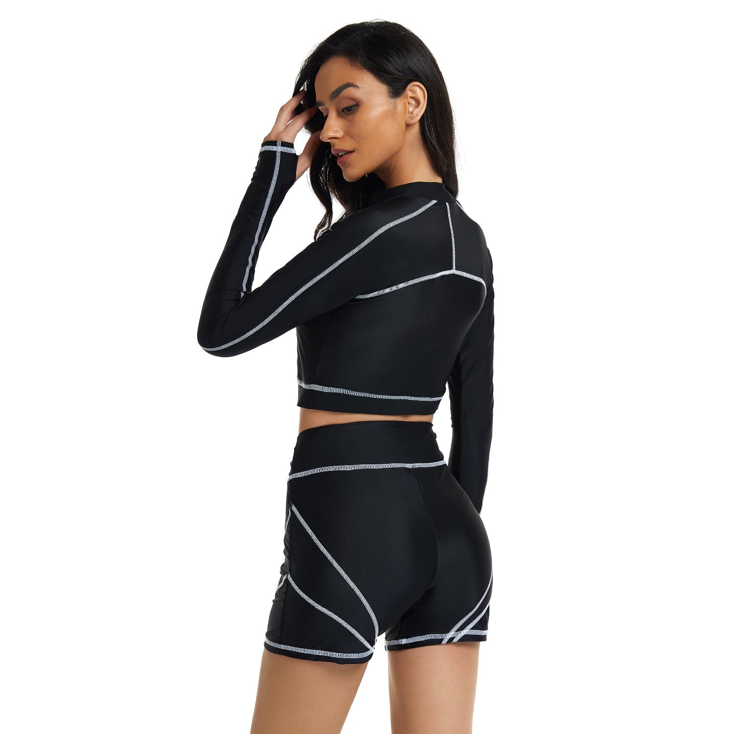 Women Long Sleeve Swimming Suit Sun Protection Beachwear