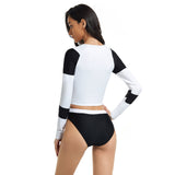 Long Sleeve Surfing Suit for Women Zipper Swimsuit