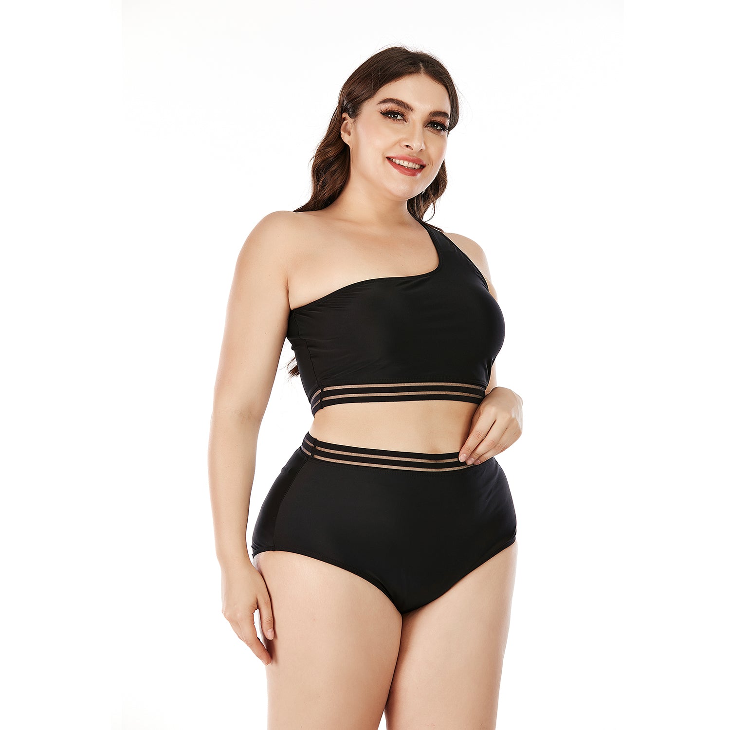 Women Plus Size Two Piece Bikini Swimsuit High Waisted Bathing Suit