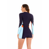 Women's One Piece Long Sleeve Swimsuit Rash Guard Bathing Suit Boyshort Bottom UPF 50+ Surfing Swimwear