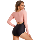 Long Sleeve Bathing Suit for Women Rash Guard Swimsuits Surfing Athletic Swimwear UPF 50+