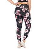Rose Printed Workout Yoga Pants for Women Plus Size