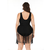 Women's Plus Size Fringe Hem Beach Swimsuit Bikini Swimsuit