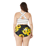 Women's Plus Size Printing High Waist Bikini Swimsuit Two Piece Bathing Suit