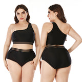 Women Plus Size Two Piece Bikini Swimsuit High Waisted Bathing Suit