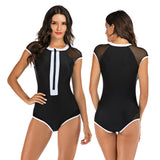 One Piece Swimsuit Zipper Bathing Suits for Women Surfing Swimwear