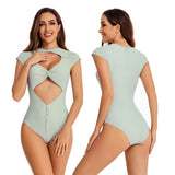 Cap Sleeve Surfing Swimsuits Sexy Bathing Suit