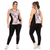 Plus Size Women 2 Piece Yoga Outfits Set