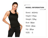 Black Yoga Vest with Bra Sexy Back Design for Women