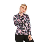 Printed Workout Jacket Front Zipper for Women Plus Size