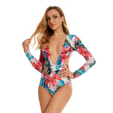 Womens Long Sleeve Rash Guard Swimsuit Bathing Suit