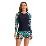 Women's Long Sleeve Bathing Suit Two Piece Swimwear