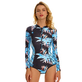 Women Rashguard One Piece Swimsuit Printed Beachwear