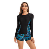 Women's 2 Piece Long Sleeve Swimsuit Set