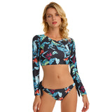 Long Sleeve Crop Top Bathing Suits Swimsuits for Women