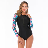 Women's Swimwear One Piece Bathing Suit Rash Guard Zipper Swimsuit