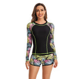 Two Piece Long Sleeve Rash Guard Swimsuit