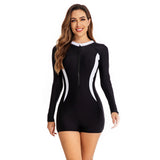 Long Sleeve Zipper Swimsuit One Piece Surf Swimwear