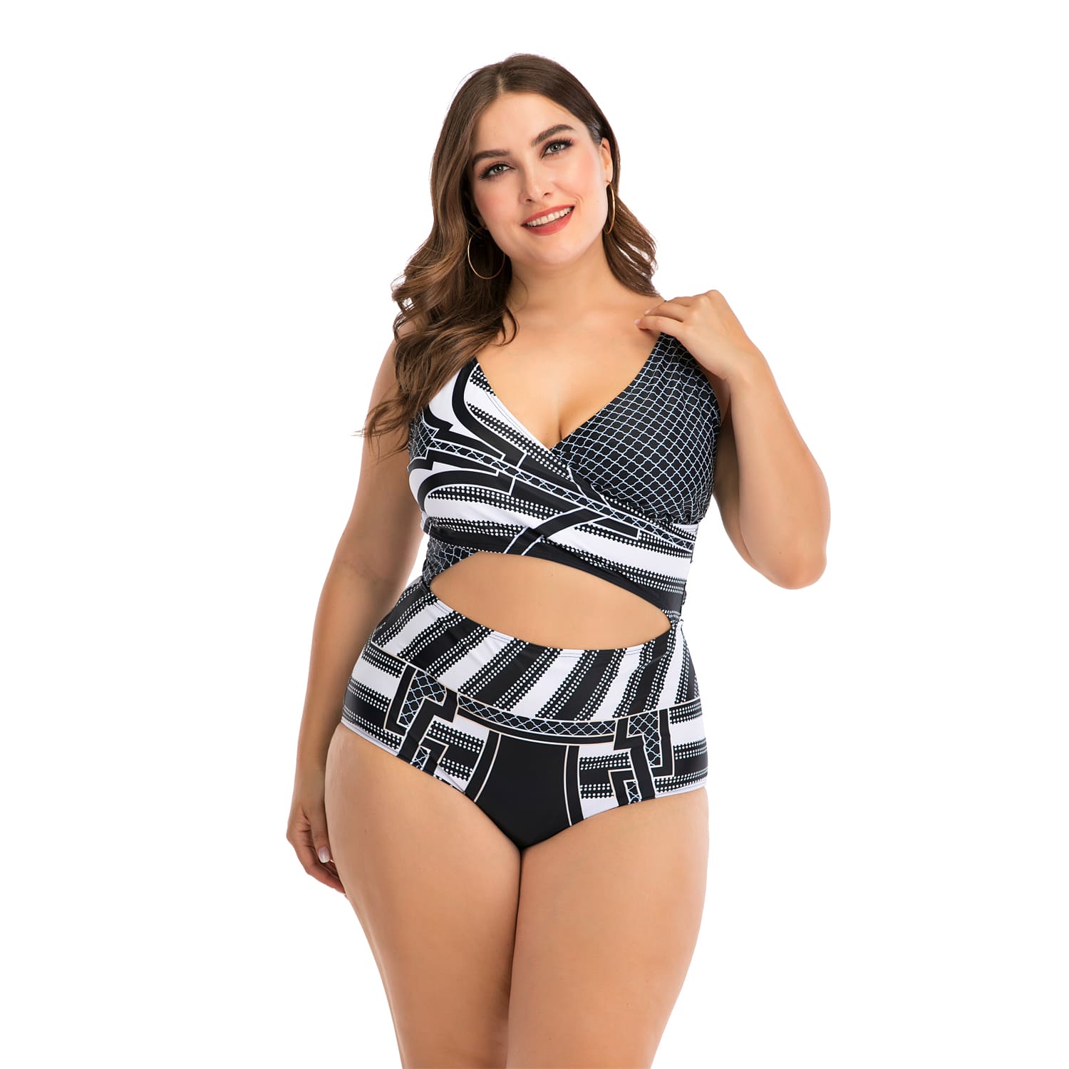 Plus Size Swimsuits High Waisted One Piece Bathing Suit for Women