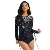 Long Sleeve Two Piece Side Adjustable Swimsuits for Women