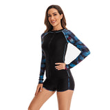 Long Sleeve Two Piece Printed Swimsuits for Women