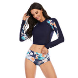 Long Sleeve Crop Top Bathing Suits Swimsuits for Women