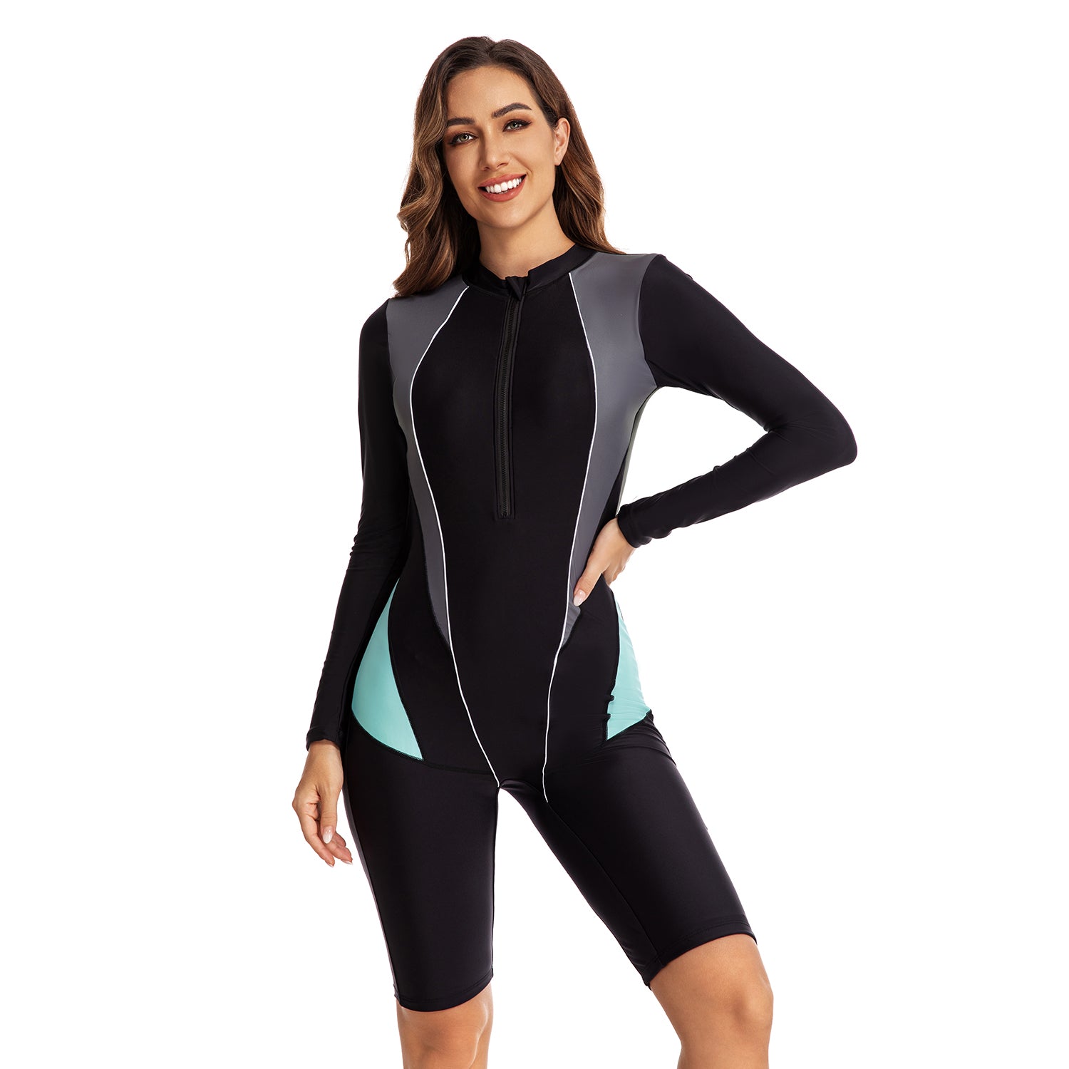 Long Sleeve One Piece Bathing Suits for Women