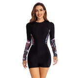 One Piece Bathing Suit Long Sleeve Boyleg Swiwwear