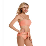 Women Bikini Set Pink Color Sexy Triangle Two Piece Swimsuit