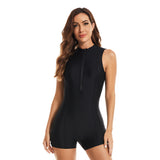 Women's One Piece Long Sleeve Bathing Suits Boyleg Rash Guard Swimsuit