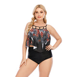 SiySiy Women's Plus Size Two Piece Swimsuit Leopard Print Bathing suit