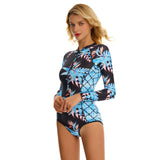 Women Rashguard One Piece Swimsuit Printed Beachwear