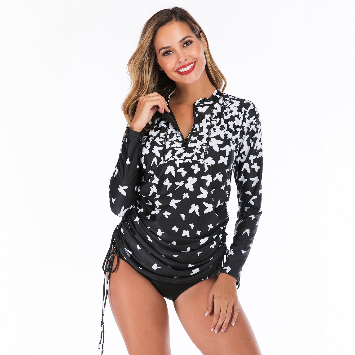 Long Sleeve Two Piece Swimsuit Bathing Suit UV Protection