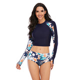 Long Sleeve Crop Top Bathing Suits Swimsuits for Women