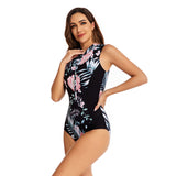 Floral Printed Sleeveless Surfing Swimsuits